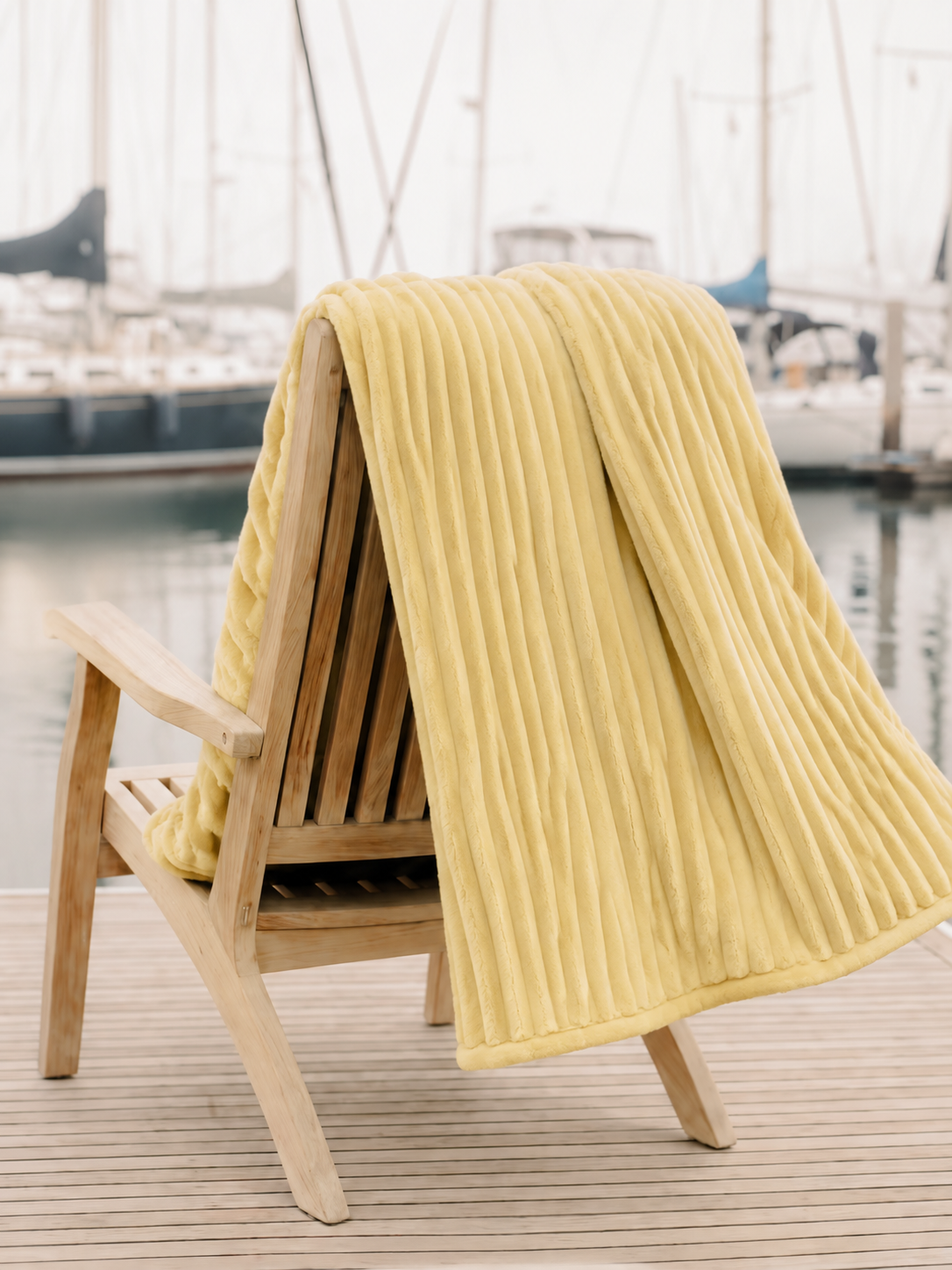 10. MoraNest Custard blanket - draped over chair
