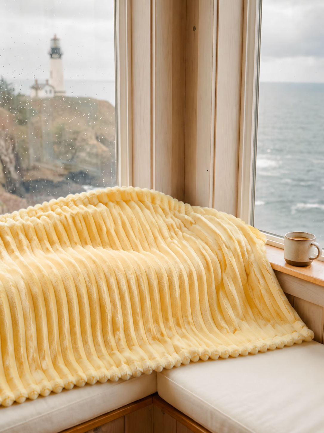 8. MoraNest Custard blanket - styled on bed